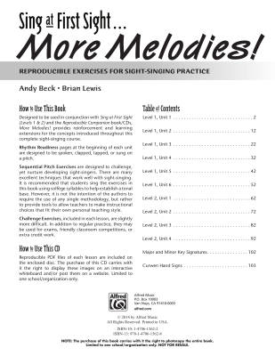 Sing at First Sight . . . More Melodies! - Beck/Lewis - Book/CD-ROM