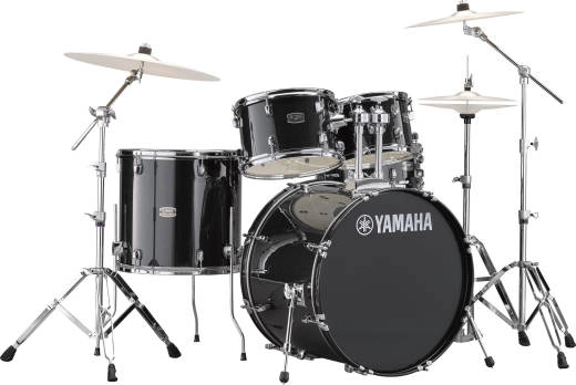 Rydeen 5-Piece Drum Kit (22,10,12,16,SD) with Hardware - Black Glitter