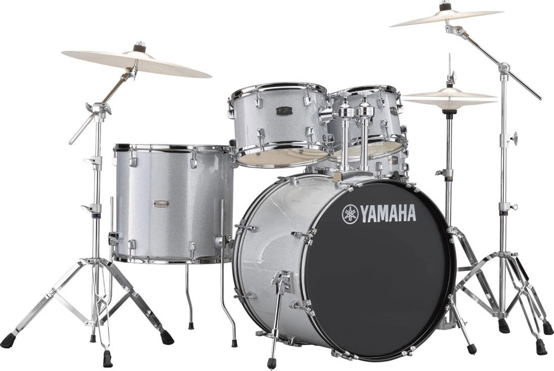 Rydeen 5-Piece Drum Kit (22,10,12,16,SD) with Hardware - Silver Glitter