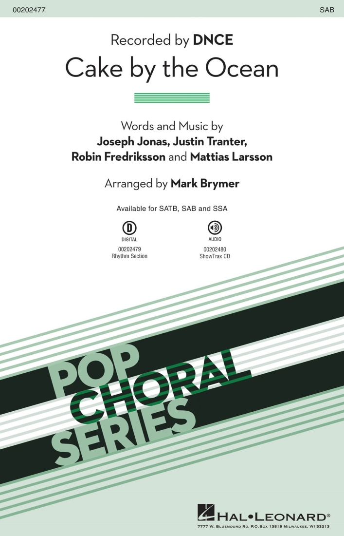 Cake by the Ocean - Jonas /Fredriksson /Larsson /Tranter /Brymer - SAB