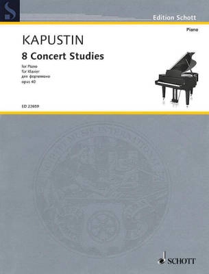 Schott - Eight Concert Studies, Op. 40 for Piano - Kapustin - Book