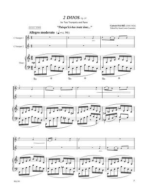 2 Duos Op.10,  for Two C Trumpets and Piano - Faure/Couturier - Score/Parts