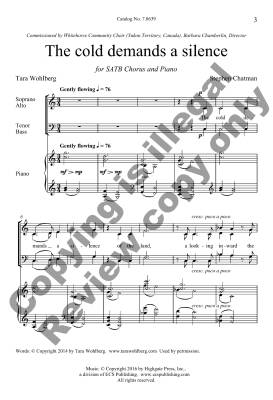 The Cold Demands A Silence - Wohlberg/Chatman - SATB