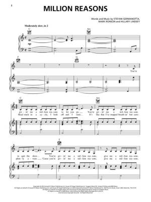 Million Reasons - Germanotta /Ronson /Lindsey - Piano/Vocal/Guitar - Sheet Music