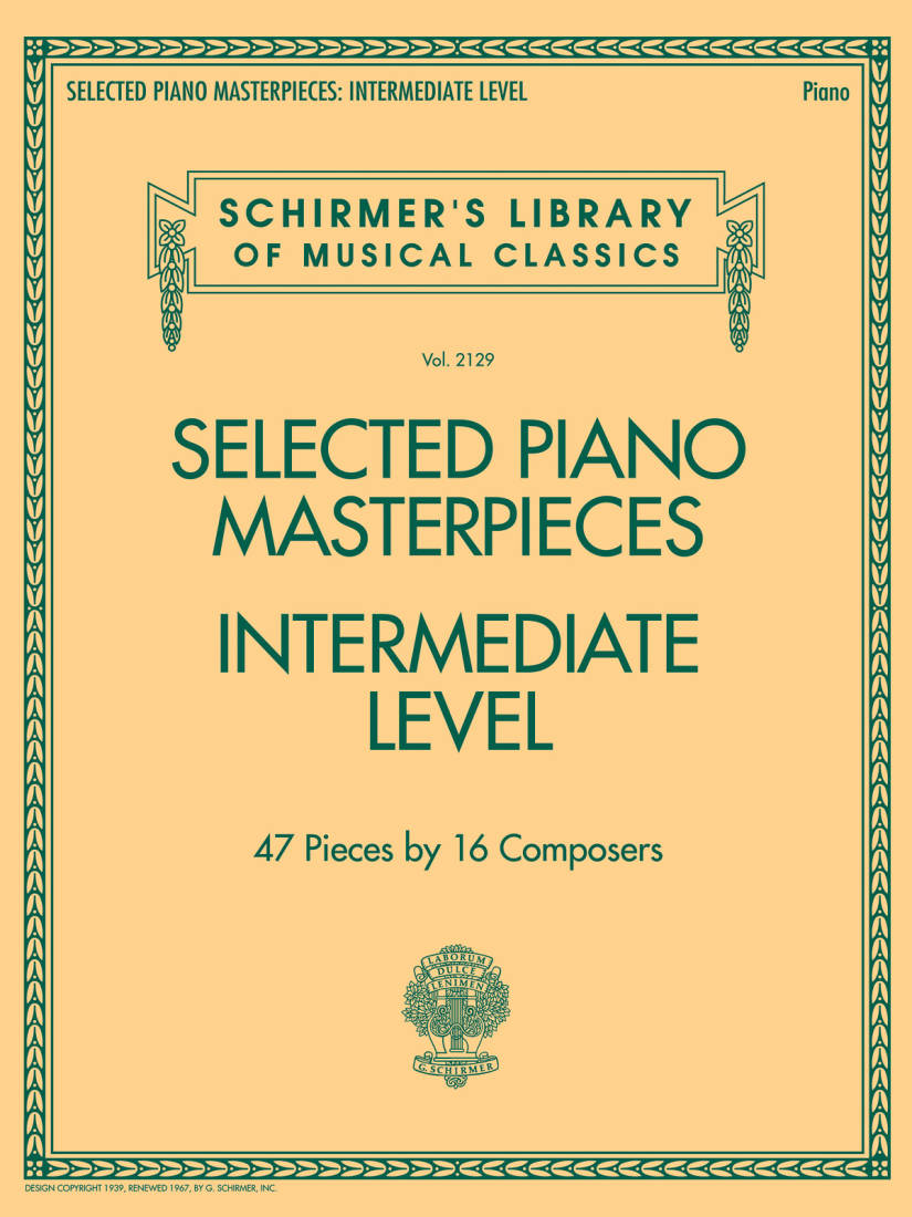 Selected Piano Masterpieces: Intermediate Level - Piano - Book