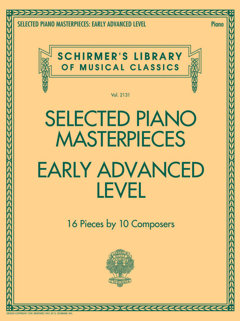 Selected Piano Masterpieces: Early Advanced Level - Piano - Book