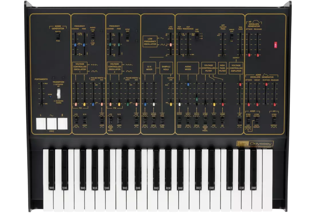 ARP Odyssey FS2 - Full Size Duophonic Synthesizer - Black and Gold