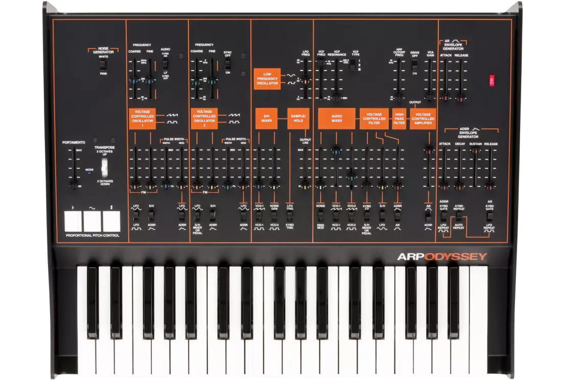 ARP Odyssey FS3 - Full Size Duophonic Synthesizer - Orange and Black