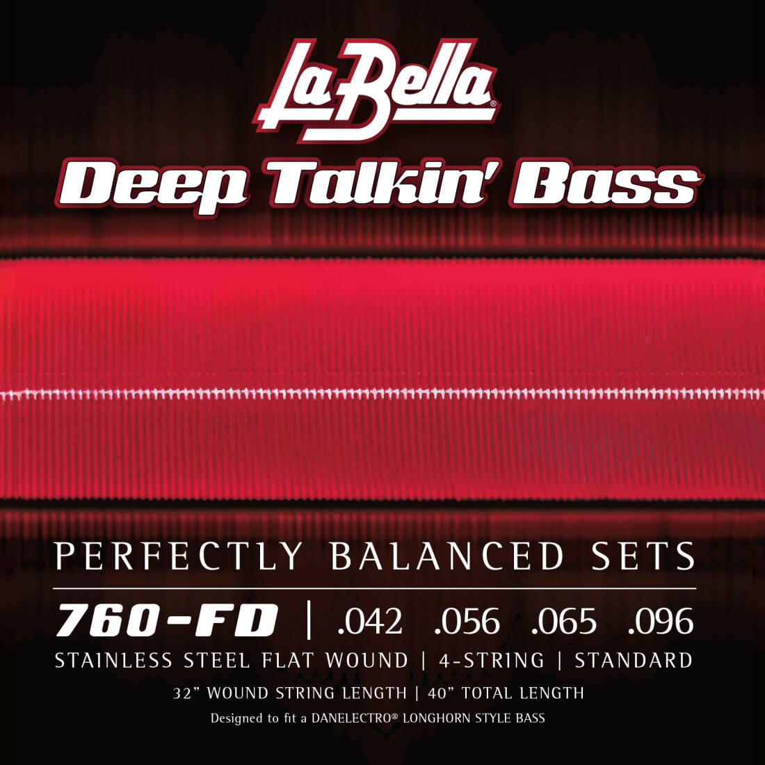 Deep Talkin Danelectro Stainless Steel Flat Wound Electric Bass Strings