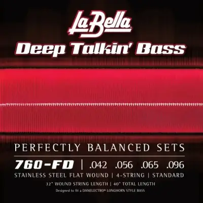 Deep Talkin Danelectro Stainless Steel Flat Wound Electric Bass Strings