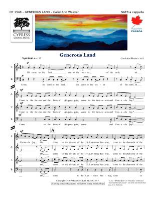 Cypress Choral Music - Generous Land - Weaver - SATB