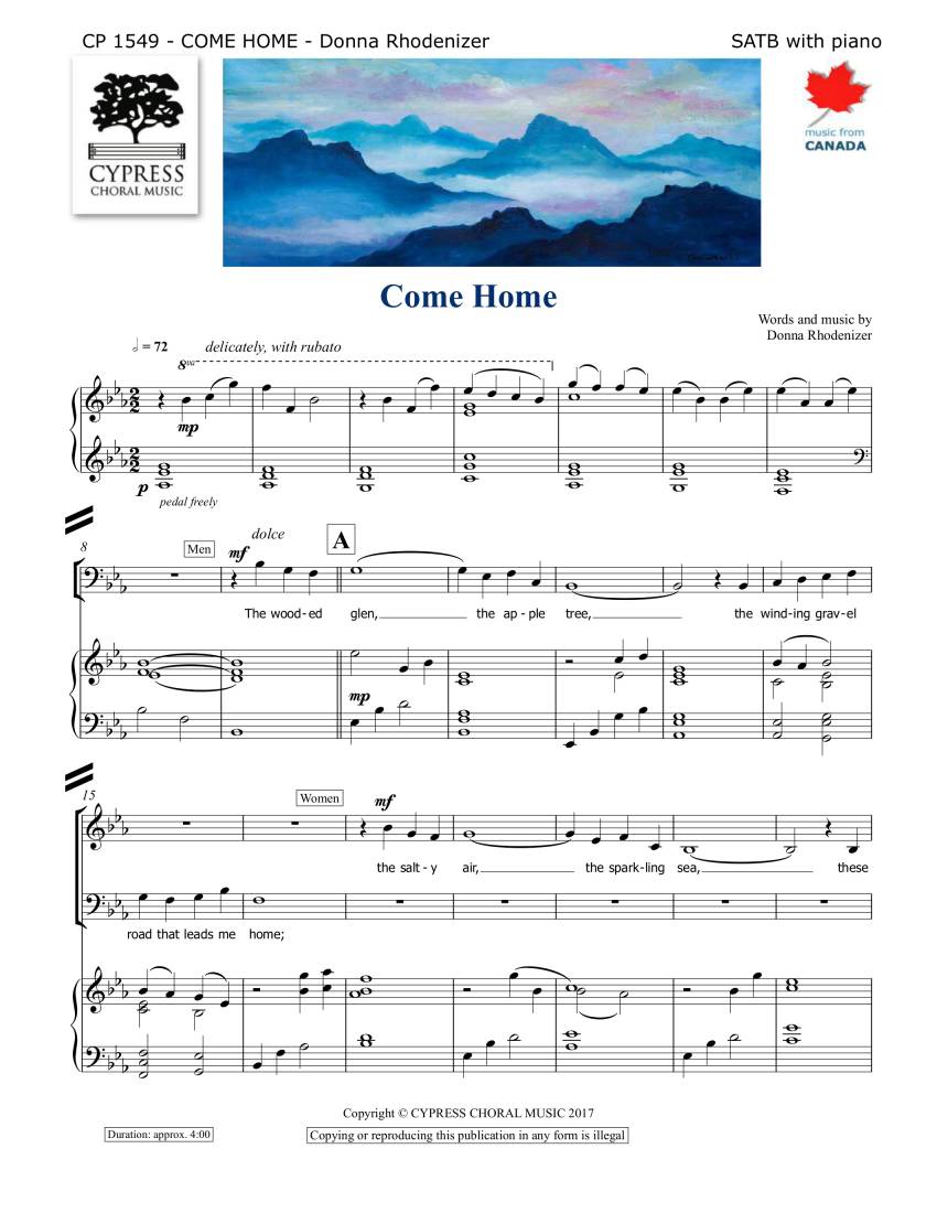 Come Home - Rhodenizer - SATB