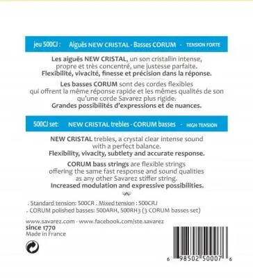 New Cristal Corum Classical Guitar Strings - High Tension