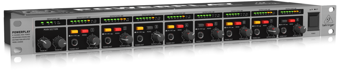 Powerplay HA8000 V2 8-Channel High-Power Headphones Mixing and Distribution Amplifier