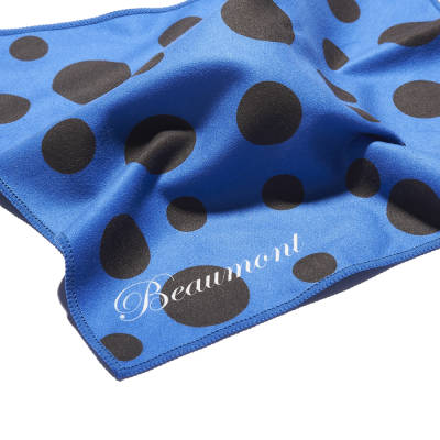 Beaumont - Flute Standard Polishing Cloth, Small - Blue Polka Dot