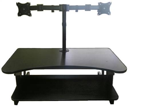 Sit to Stand Adjustable Desk Riser (37\'\') with Dual Monitor Mount