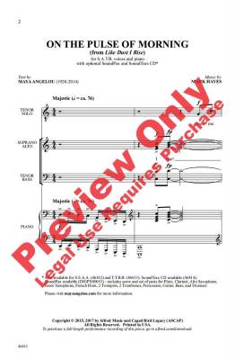 On the Pulse of Morning - Angelou/Hayes - SATB