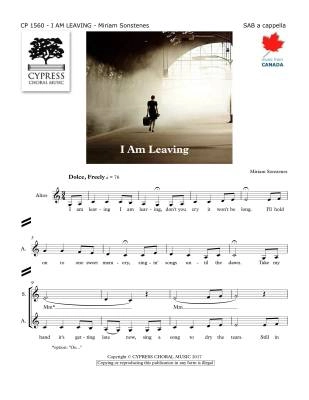 Cypress Choral Music - I Am Leaving - Sonstenes - SAB