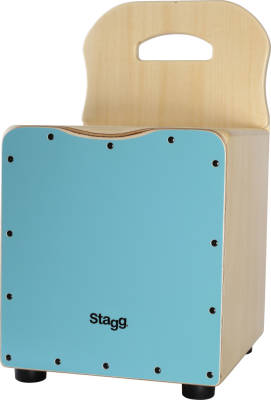 Basswood Kid\'s Cajon with EasyGo Backrest - Blue Front Board