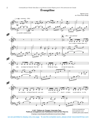 Evangeline - Conte/Phare-Bergh - SATB