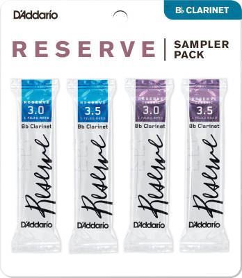 DAddario Woodwinds - Reserve Clarinet Reed Sampler 4 Pack - 3.0/3.5