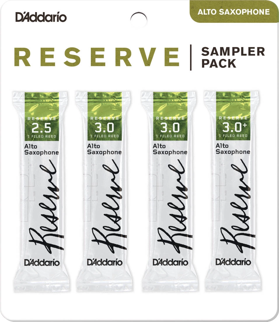 Reserve Alto Saxophone Reed Sampler 4 Pack - 2.5/3/3.0+