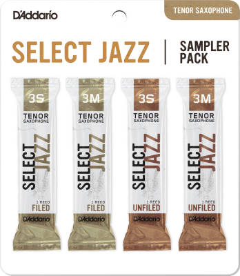 Select Jazz Reed Sampler Pack - Tenor Saxophone 3S/3M - 4 Pack