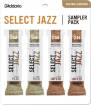 DAddario Woodwinds - Select Jazz Reed Sampler Pack - Baritone Sax 2M\/2H - 4 Pack