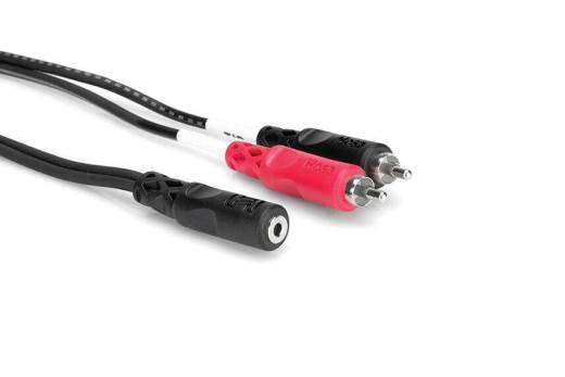 Hosa - Stereo Breakout Cable, 3.5mm TSRF to Dual RCA , 10 Foot