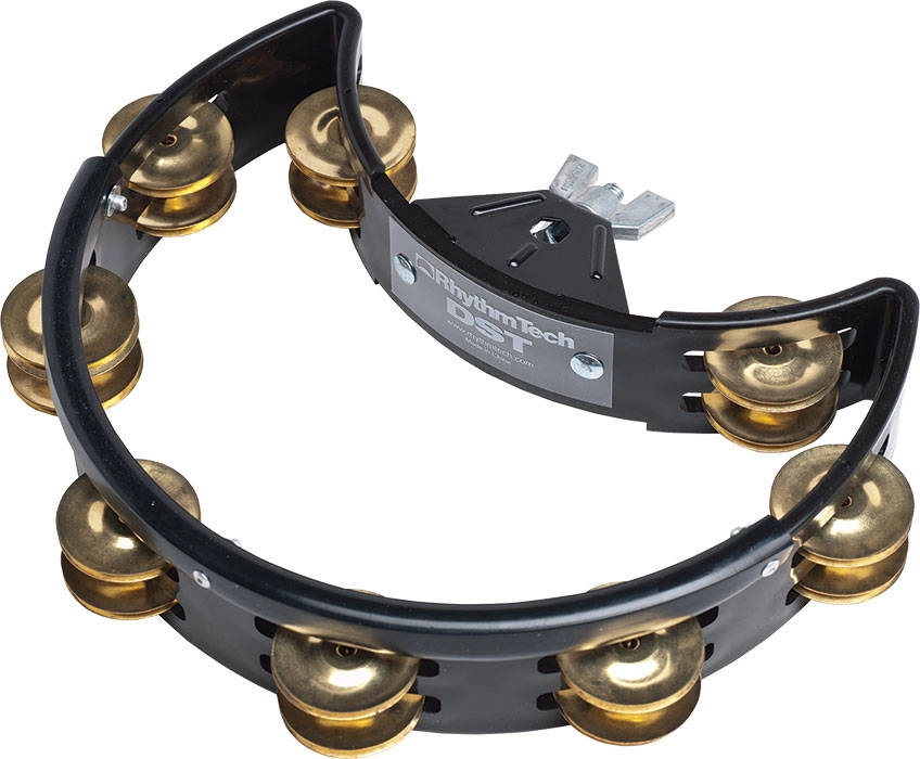 Drum Set Tambourine w/Brass Jingles - Black