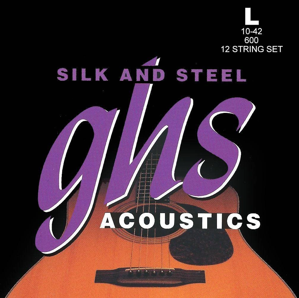 Silk And Steel, Silver-Plated Copper Acoustic Guitar Strings, 12-String, Light (.010-.042)