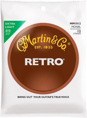 Martin Guitars - Retro Acoustic 12 String Guitar Set Extra Light Gauge