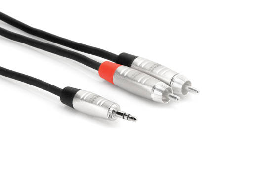 Hosa - Pro Stereo Breakout Cable, 3.5mm TRS to Dual RCA - 10 ft