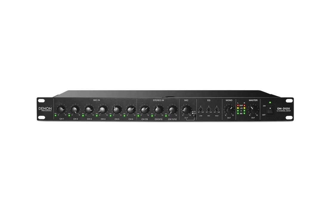 DN-312X 12-Channel Line Mixer with Priority