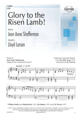 Lorenz Publishing Co. - Glory to the Risen Lamb! - Shafferman/Larson - SATB