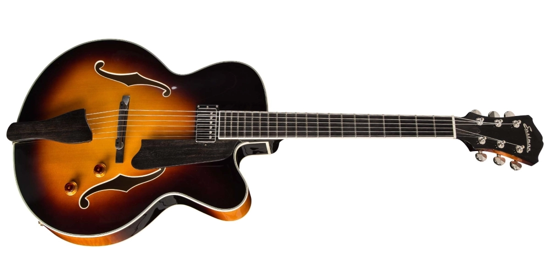 Archtop Guitar Spruce Top with Hardshell Case - Sunburst Finish