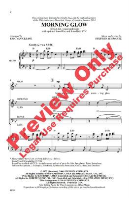 Morning Glow (From the Musical Pippin) - Schwartz/van Cleave - SATB