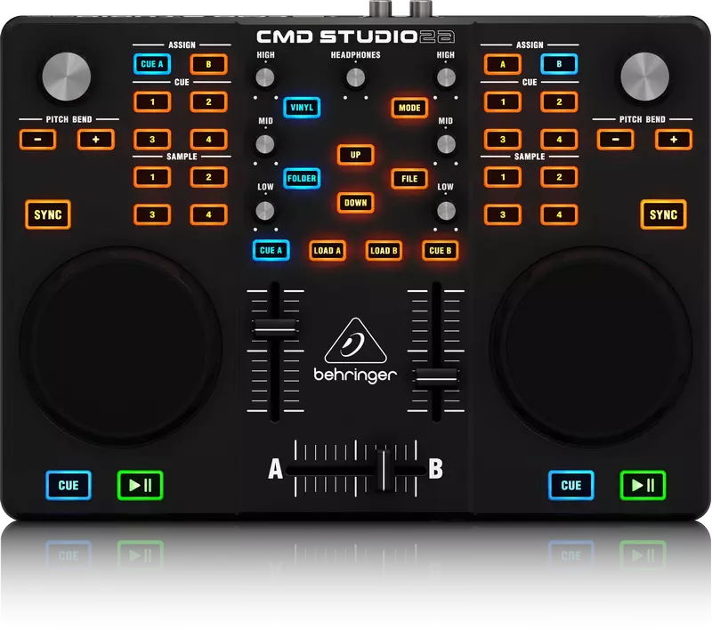 CMD Studio 2A - Dual-Deck DJ MIDI Controller with 4-Channel Audio Interface