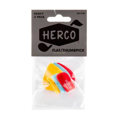 Herco - Flat Thumbpicks, Heavy (3-Pack)
