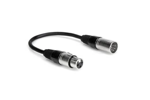 Hosa - DMX512 Adapter Lighting Cable, XLR5M to XLR3F,  6 Inch