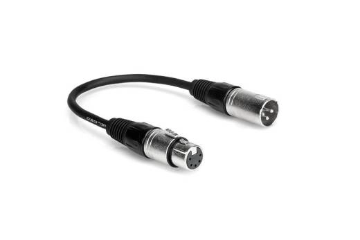 Hosa - DMX Adapter Lighting Cable, XLR3M to XLR5F, 6 Inch