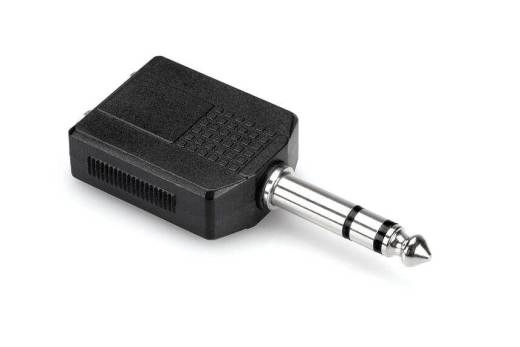 Hosa - Adaptor, Dual 1/4 inch Jack to Single 1/4 inch Plug