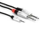 Hosa - Pro Stereo Breakout Cable, 3.5mm TRS to Dual 1/4 inch TS, 3 Foot