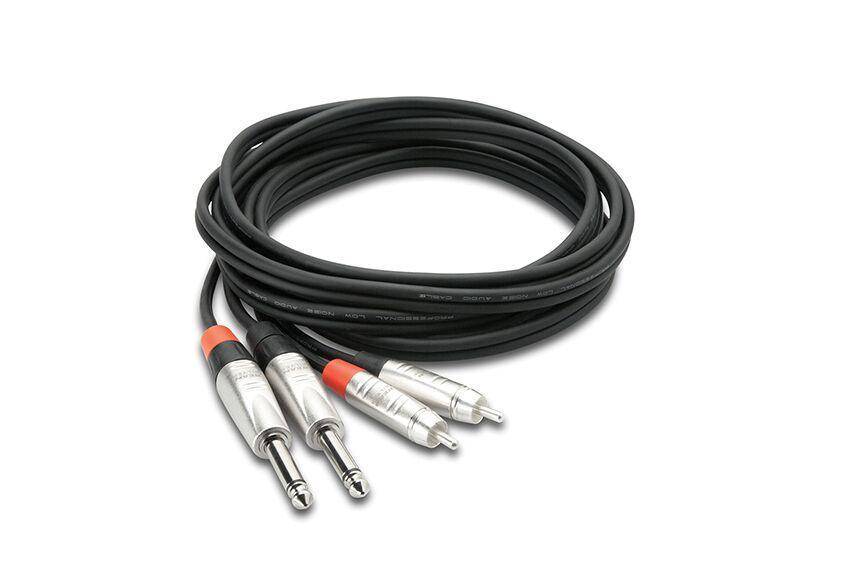 Pro Stereo Interconnect Cable, Dual 1/4 in TS to RCA, 3 Foot
