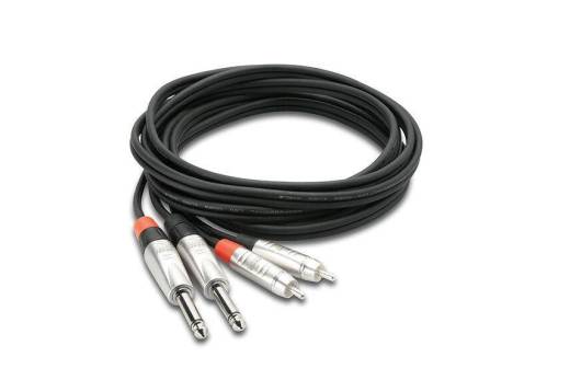Hosa - Pro Stereo Interconnect Cable, Dual 1/4 in TS to RCA, 3 Foot