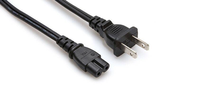 Power Cord, IEC C7 to NEMA 1-15P, 8 Foot