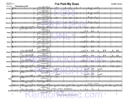 I\'ve Paid My Dues - Tomaro - Jazz Ensemble - Gr. Medium Advanced
