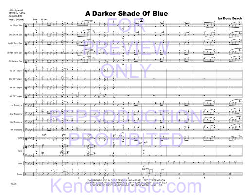 A Darker Shade Of Blue - Beach - Jazz Ensemble - Gr. Medium Easy