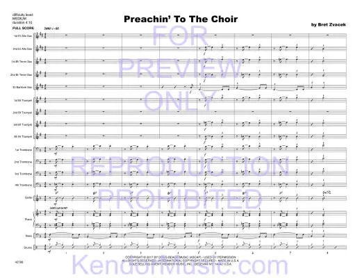 Preachin\' To The Choir - Zvacek - Jazz Ensemble - Gr. Medium