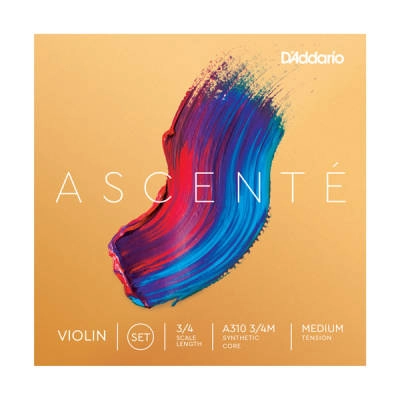 DAddario Orchestral - Ascente Violin String Set, 3/4 Scale, Medium Tension